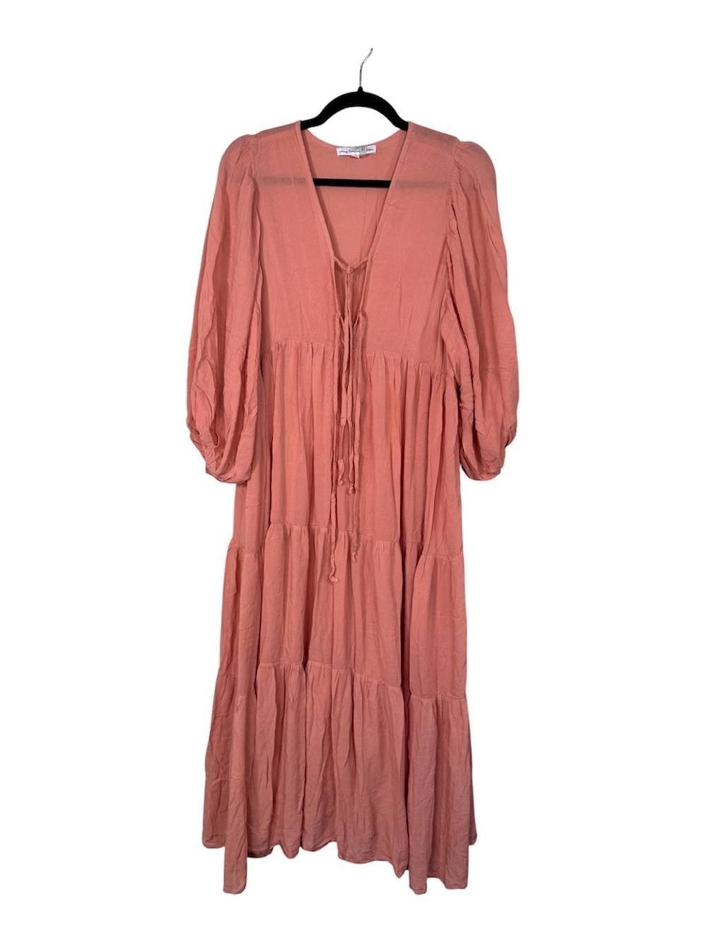 Young Fabulous & Broke Pink Tiered Maxi Dress Womens S Boho Casual Peasant